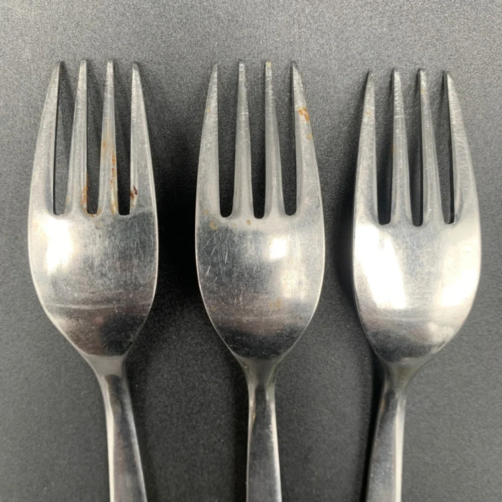 Amefa Royal Damask Stainless Steel Dinner Forks Set of 6 Scroll Pattern Holland